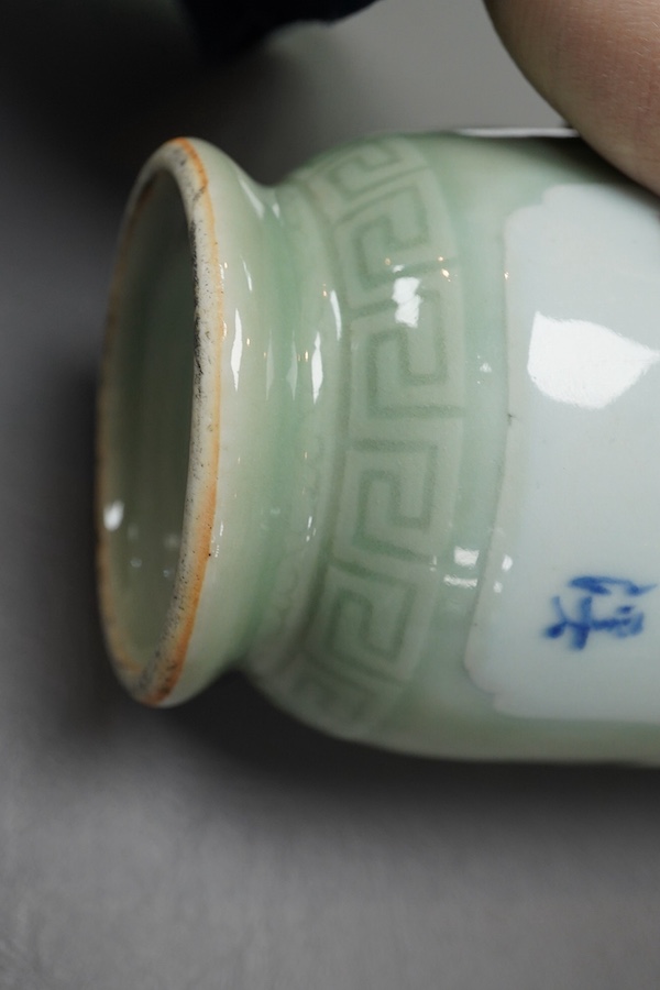 A Chinese celadon glazed landscape vase, 19th century